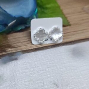 Aretes van cleef blancos con circonia