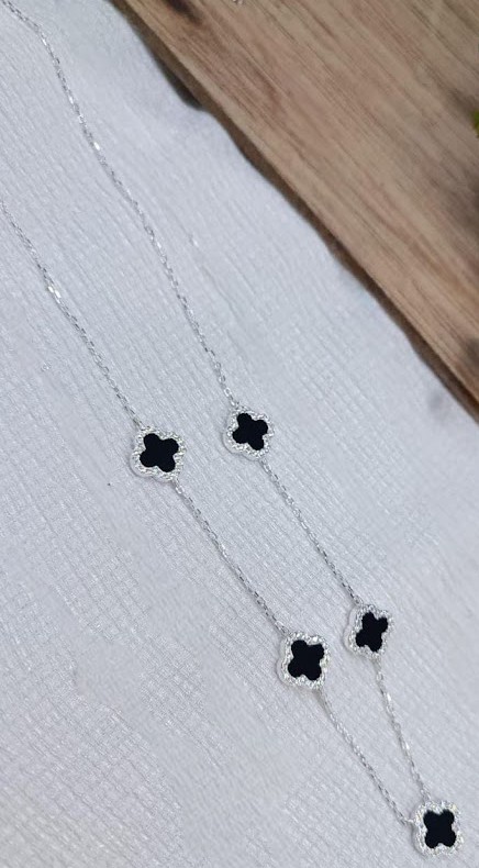Collar van cleef negro 45 cm con circonia